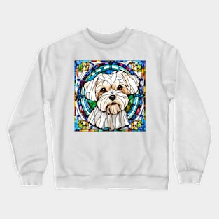 Stained Glass Maltese Dog Crewneck Sweatshirt